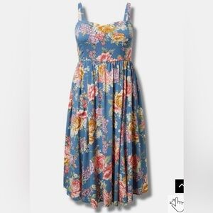 Torrid Midi Challis Sweetheart Dress